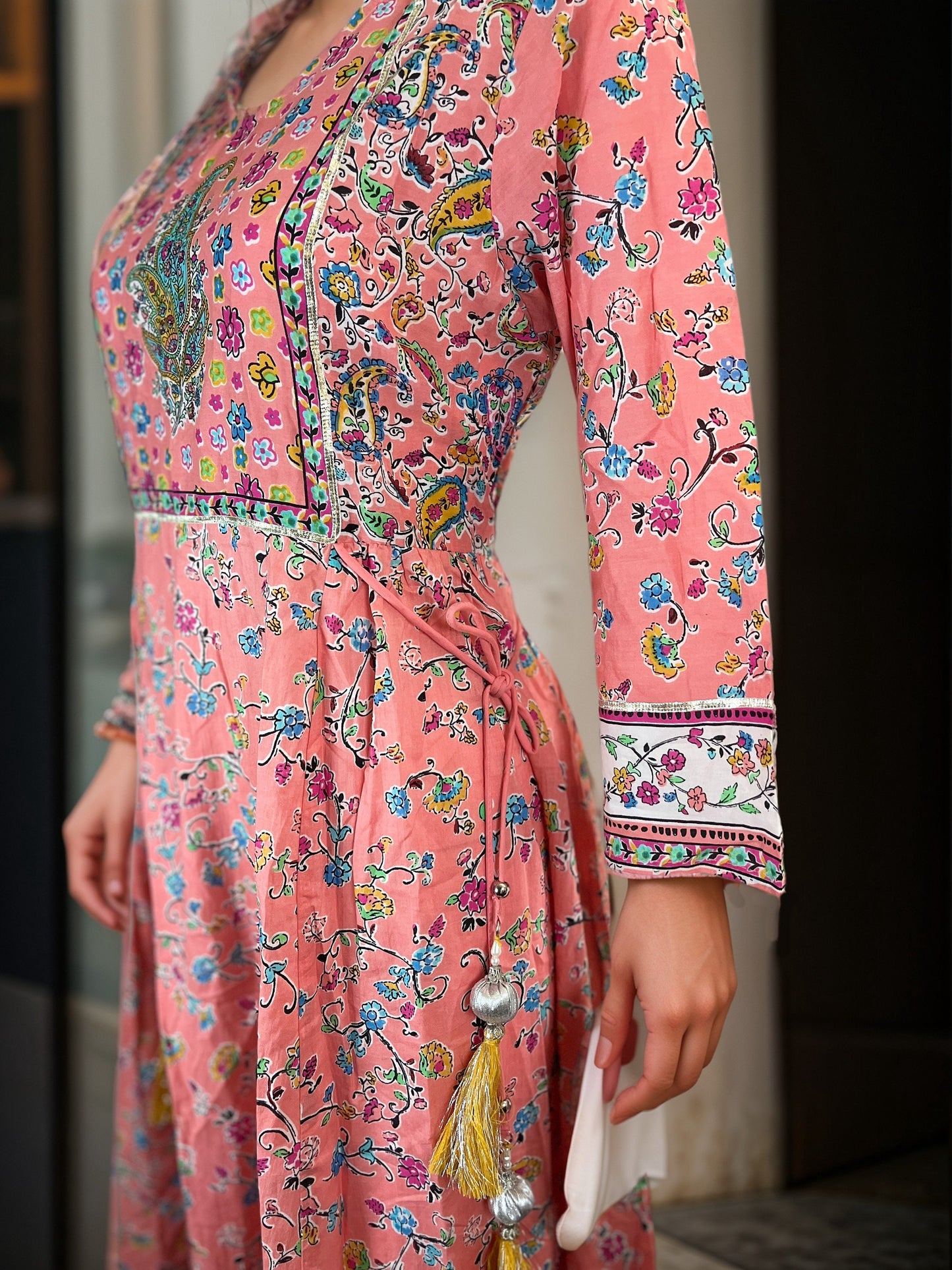 Floral Print A Line Maxi Dress