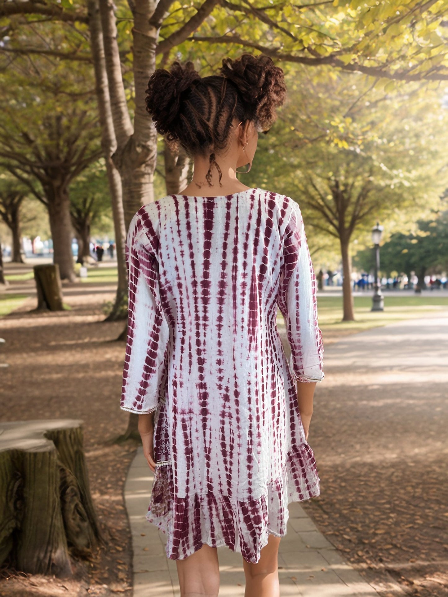 Cotton Batik print Tunic with Bell sleeves
