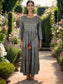 Rayon maxi dress with 3/4th sleeves
