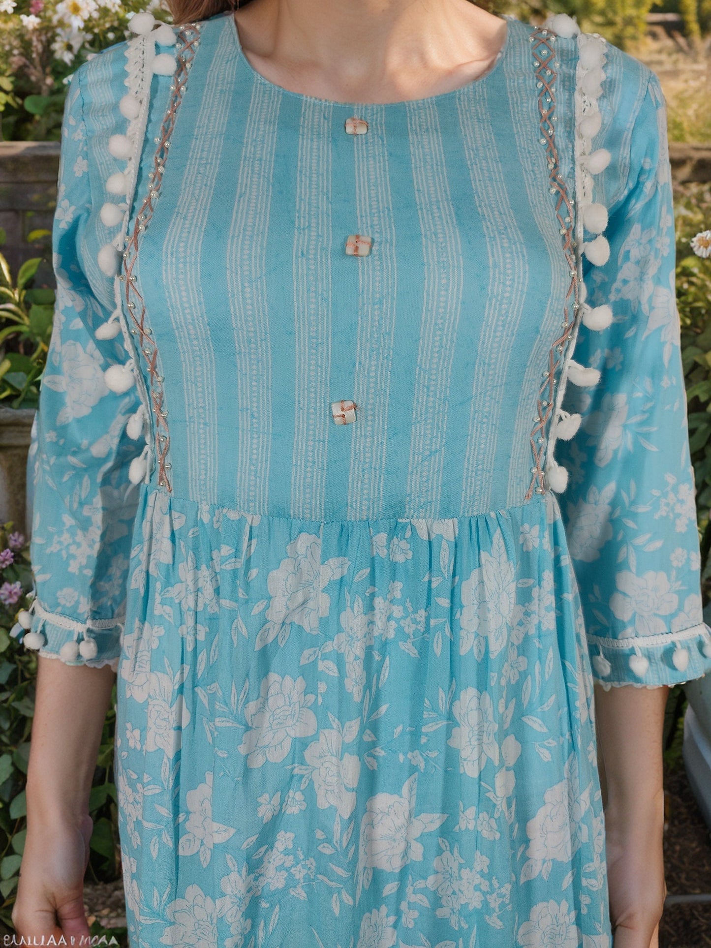 Blue Sky Cotton Tunic Dress