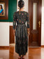 Beautiful Black Rayon midi dress with belt