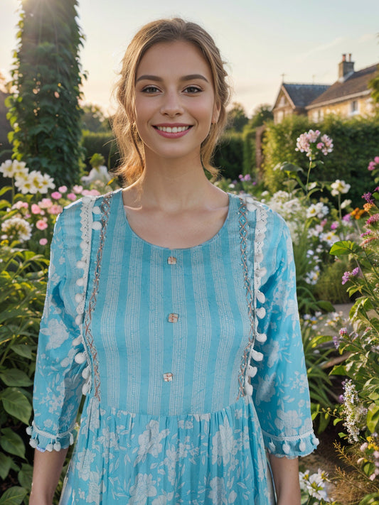 Blue Sky Cotton Tunic Dress