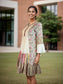 Exotic printed cotton dress with bell sleeves