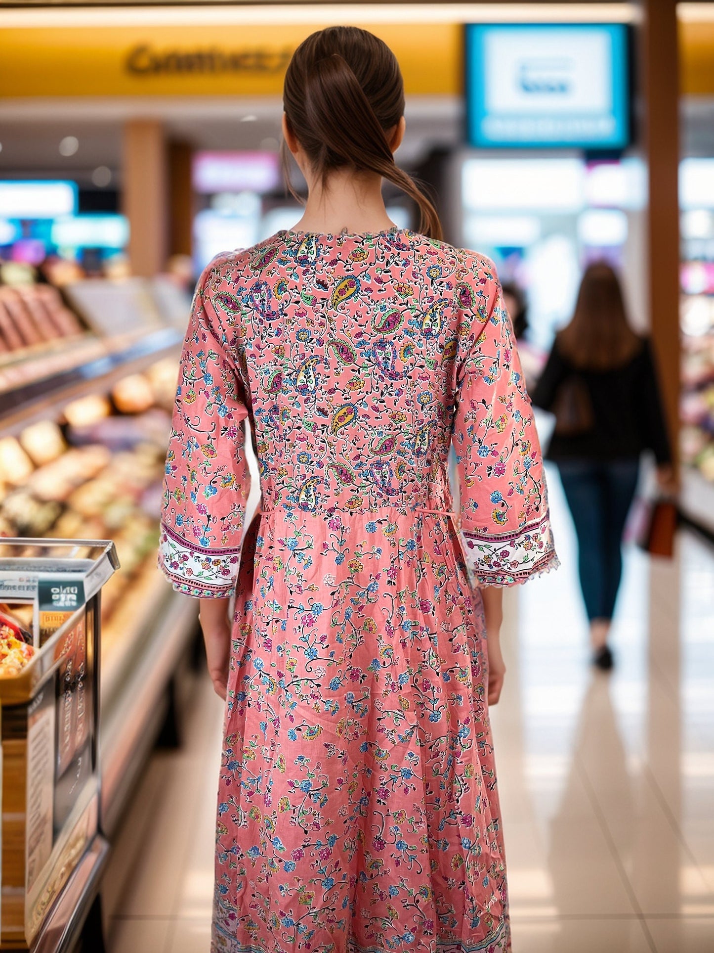 Floral Print A Line Maxi Dress