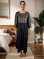 Noir Embroidered Maxi Dress