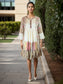 Exotic printed cotton dress with bell sleeves