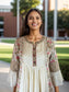 Exotic printed cotton dress with bell sleeves