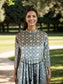 Printed gray rayon dress