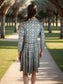 Printed gray rayon dress