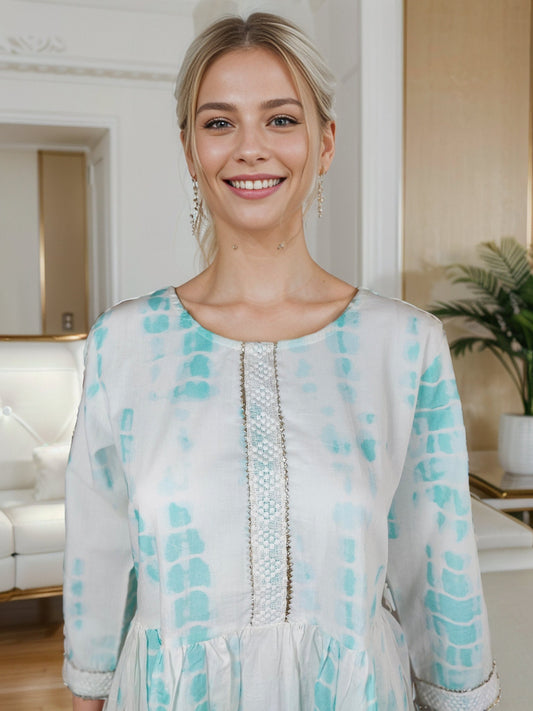 Blue Hue Tie Dye cotton dress