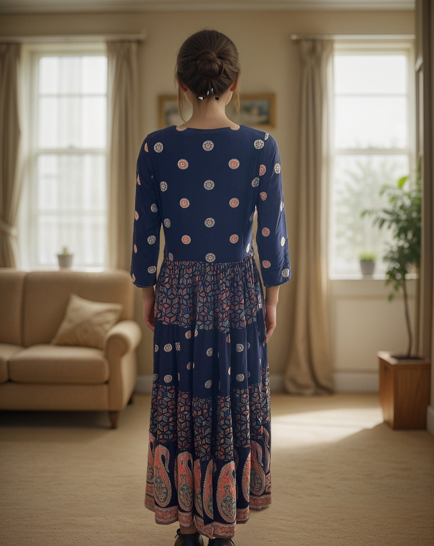 Stunning Colorful Paisley Rayon Maxi Dress