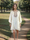 Embroidered Cotton Tunic with Kaftan Sleeves