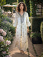 Beautiful Off white embroidered Maxi Dress with Bell Sleeves