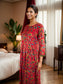 Red Floral printed Rayon Maxi