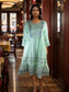 Charming Light Green Cotton Tunic with gray Embroidery