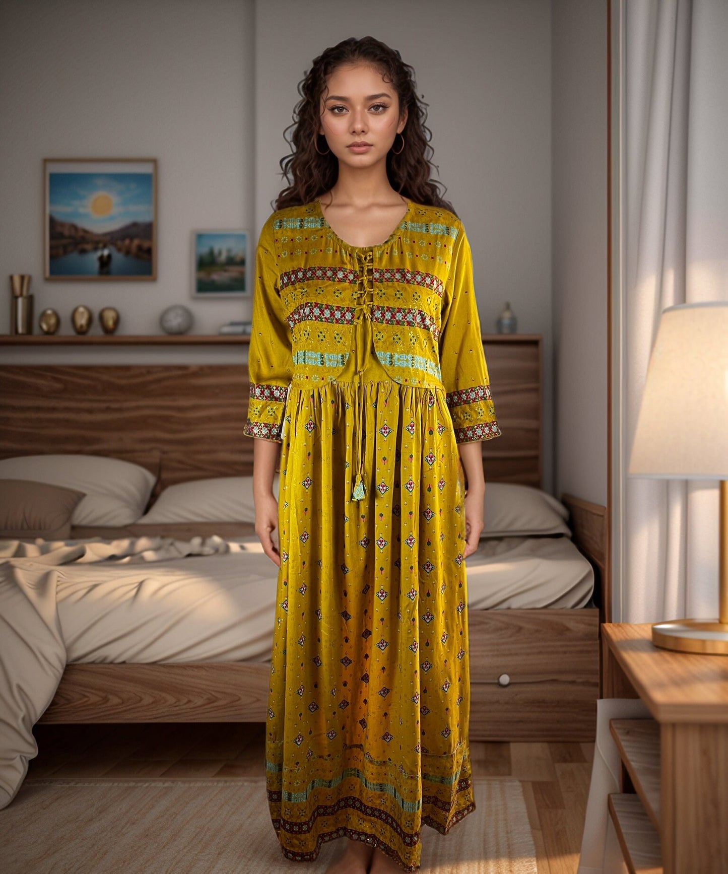 Two piece Jacket styled Printed Maxi