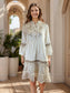 Ivory colored Tunic with Bell Sleeves and Lace detailing