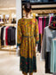 Divine Embroidered Yellow and Green Floral print Rayon Maxi