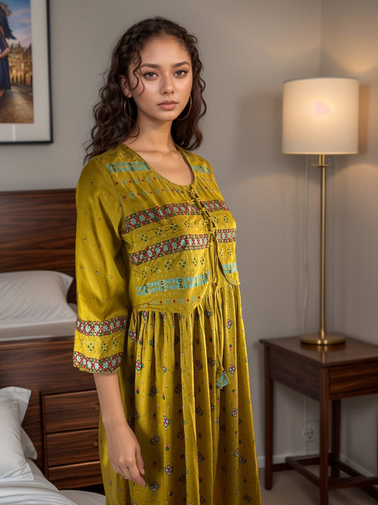 Two piece Jacket styled Printed Maxi